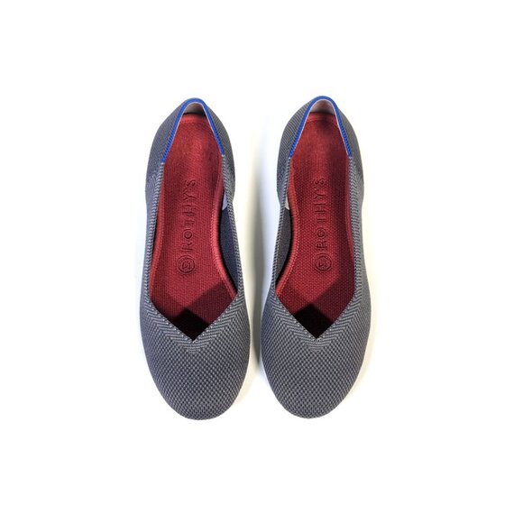 Retired Rothy’s Grey Birdseye Round Toe Flats 7.5 - Picture 1 of 8